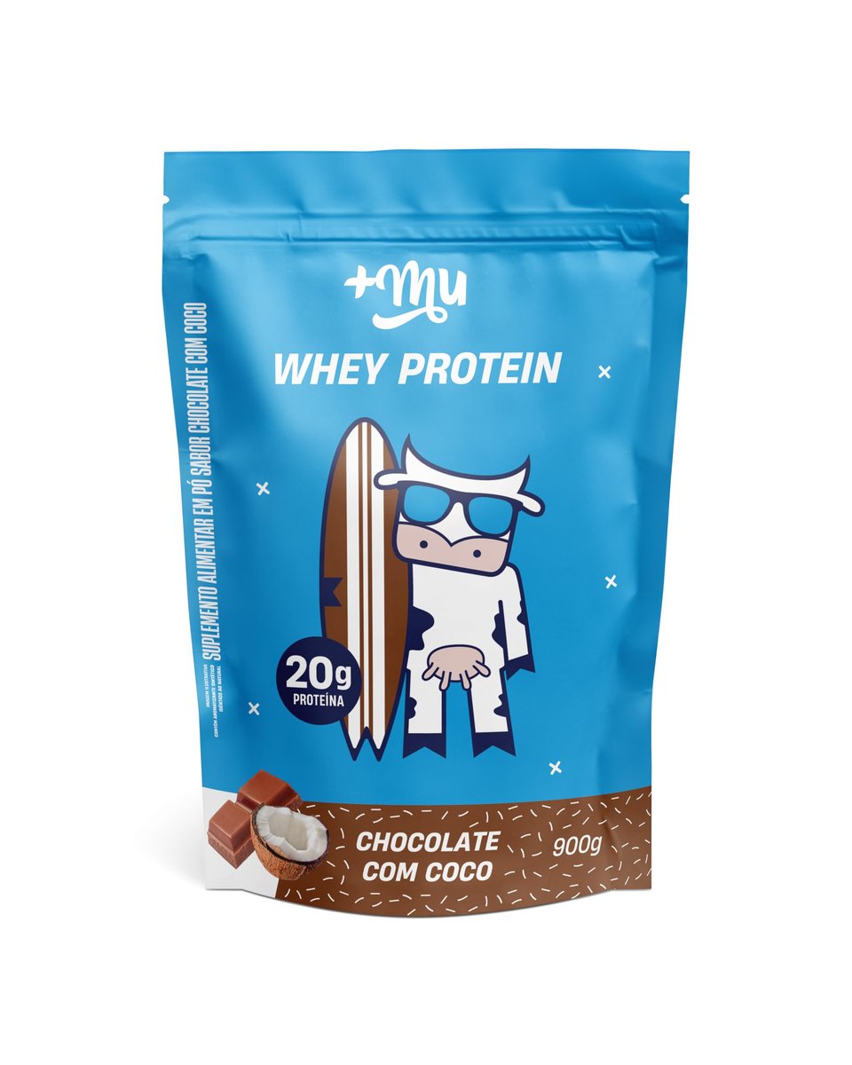 🔥Whey Concentrado, Mais Mu, Sabor Chocolate c/Coco - 900g