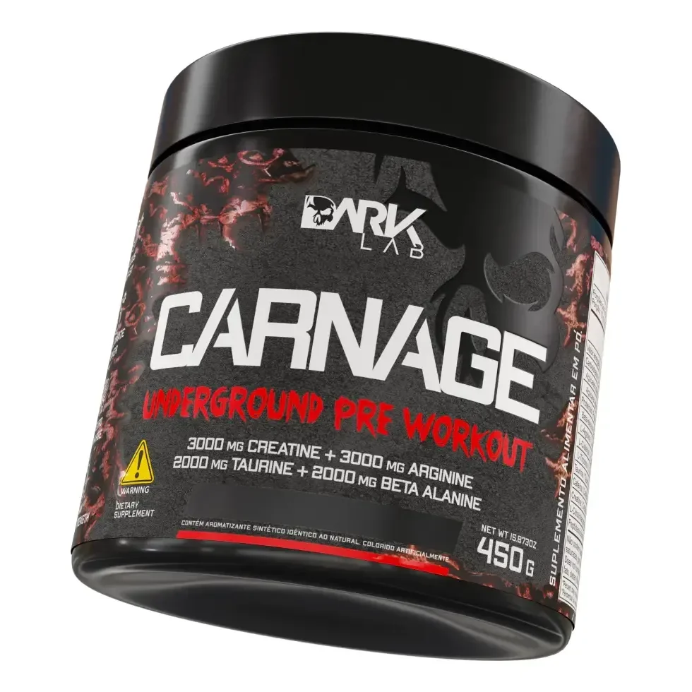 ✨Pre Treino Carnage Pink Lemonade 450g Com Creatina Dark Lab✨️