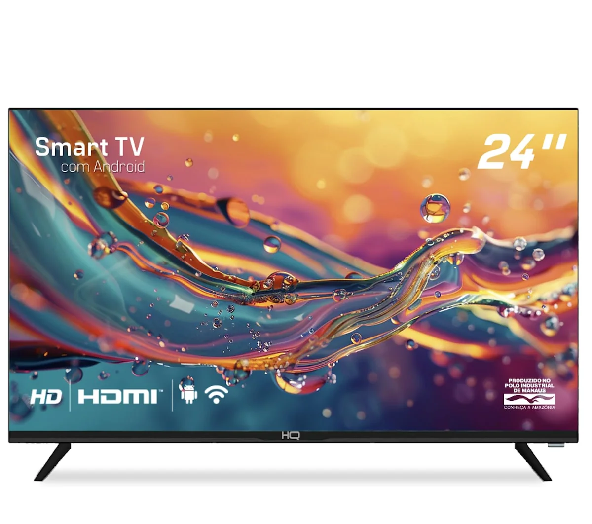 Smart TV HQ 24" HD tela sem bordas Android 12 design slim HQS24NKHM