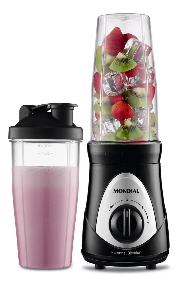 Personal Blender, Mondial, Preto/prata, 500W DG-01