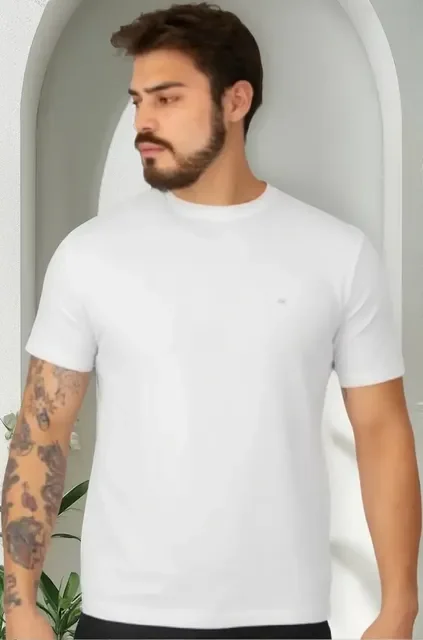 Camiseta Calvin Klein Meia Malha Basica Upper Ck