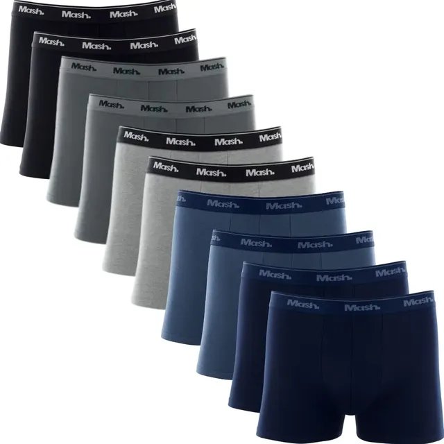 Kit Com 10 Cuecas Boxer Algodão Cotton Masculina Adulto Mash (P ao GG)