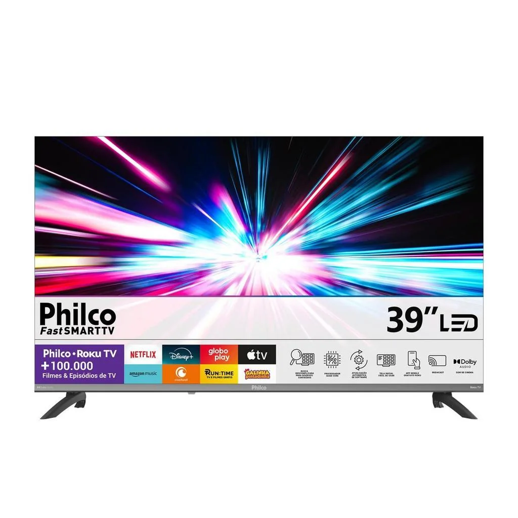 ✨Smart TV 39" Philco Full HD Roku TV Dolby Audio P39CRA