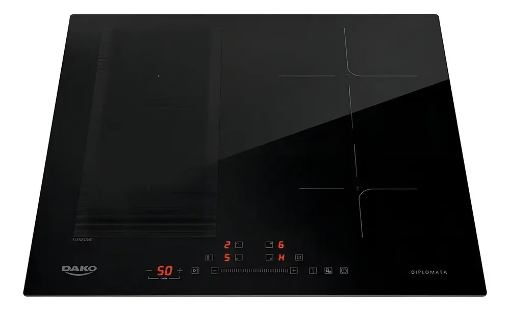 Cooktop de Indução 4 Bocas com Zona Flexível Dako Diplomata ​