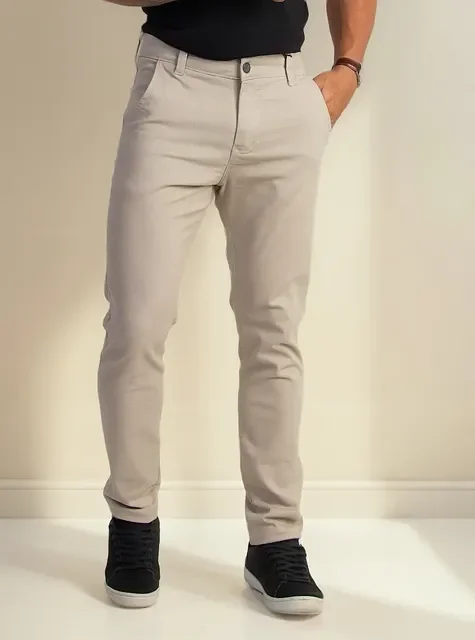 Calça Sarja Social Masculina Esporte Fino Com Elastano (36 a 48)