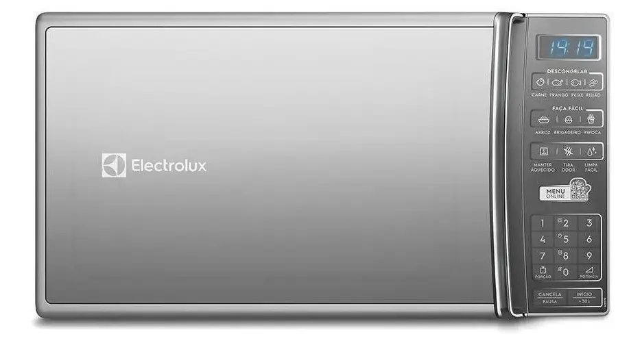Micro-ondas de Bancada Electrolux Prata 27L com 55 receitas pré-programadas no Menu Online MS37R