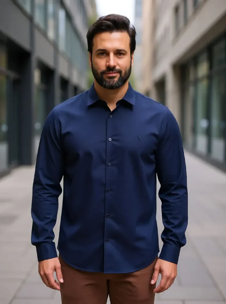 Camisa Ml Prado Reserva Marinho Liso M