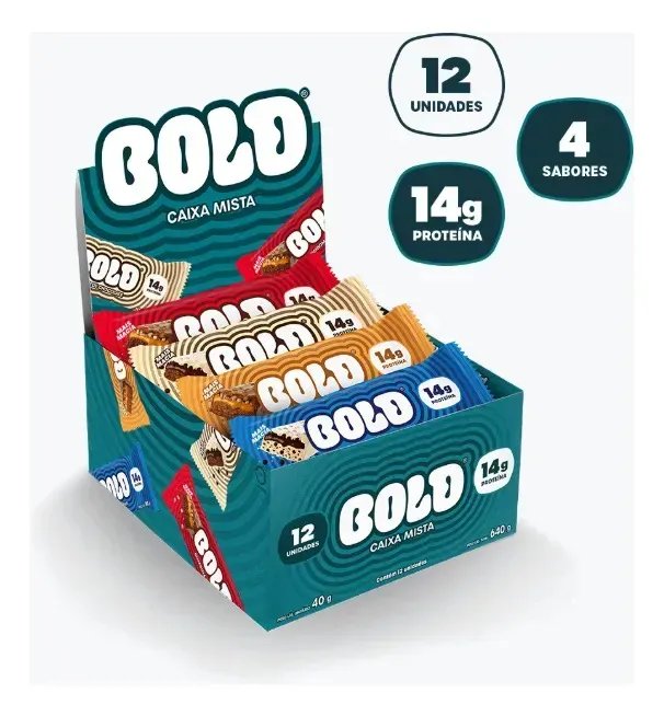 Bold Barra De Proteina 40g Caixa Mista 14g De Proteina