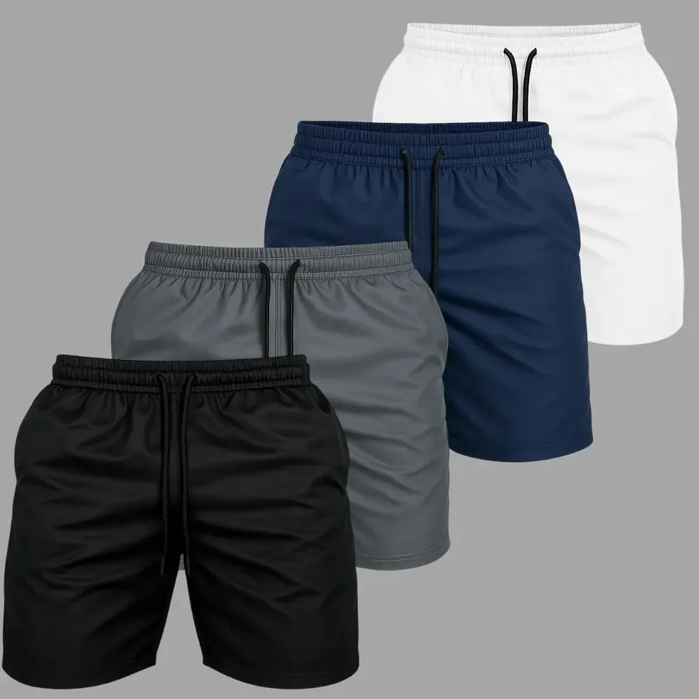 ⚫️ Kit 4 Short Praia Masculino Bermuda Tactel Verão Academia