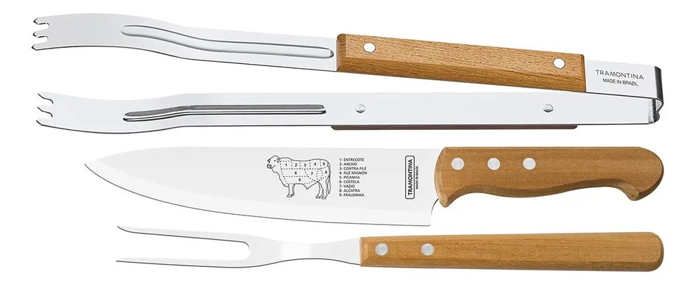Kit Para Churrasco - 3 Peças Tramontina