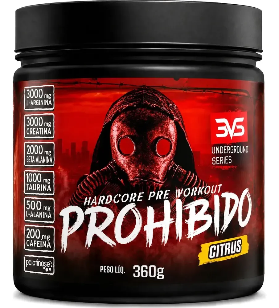 Prohibido Pre Treino 360g Sabor Citrus A Combinacao Perfeita De 8 Ingredientes Que Proporcionam…