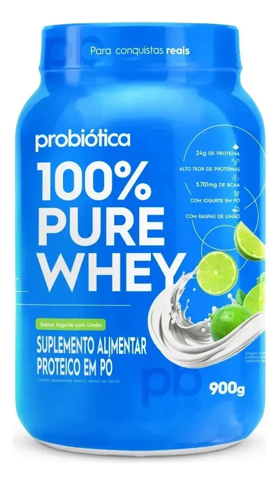 ✨Pote Whey 100% Pure Whey Probiótica Iogurte Com Limão 900g em Po✨️