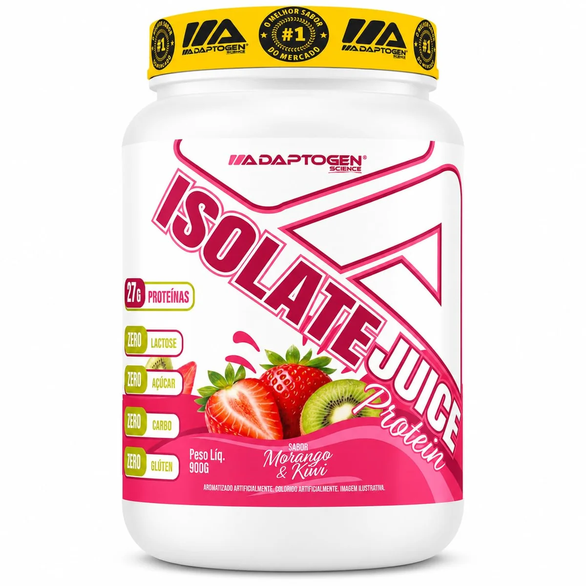 ✨Tasty Isolate Juice Morango & Kiwi 900g - Proteína Isolada, Zero Açúcar, Sem Lactose - Adaptogen Science✨️