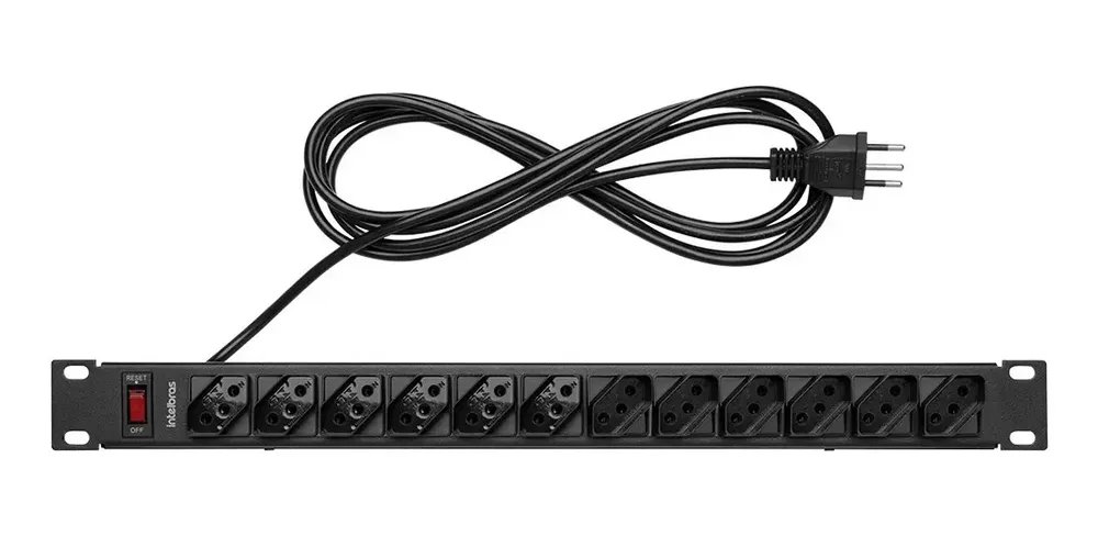 Protetor Eletrônico Com 12 Tomadas Para Rack Epr 212 Intelbras
