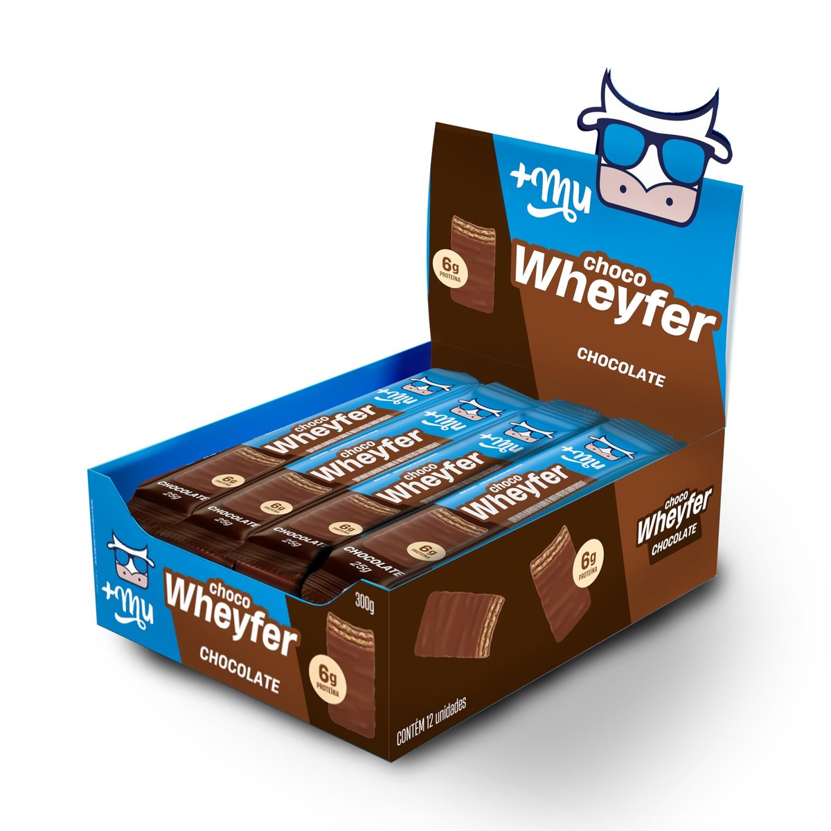 ✨+Mu Chocowheyfer Proteico Sabor Chocolate - Display com 12 unidades - 300g✨️