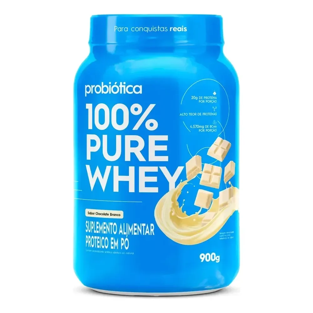 ✨100% Pure Whey 900g Pote Sabores Novos - Probiótica Chocolate Branco✨️
