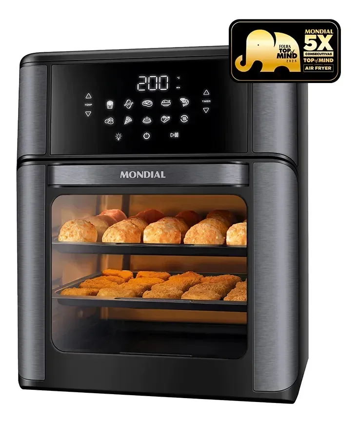 ✨Fritadeira Elétrica AFON-12L-BG Forno Oven 12 Litros Preto Mondial✨️
