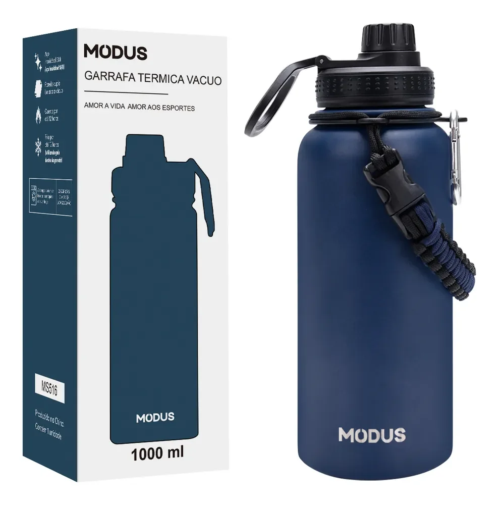 Modus Garrafa Térmica 950ml Aço Inox Azuk