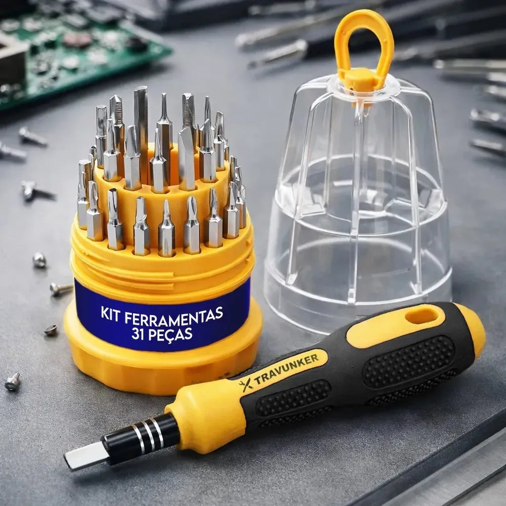 Kit Jogo Ferramentas 31 Peças Chaves Fenda Philips
