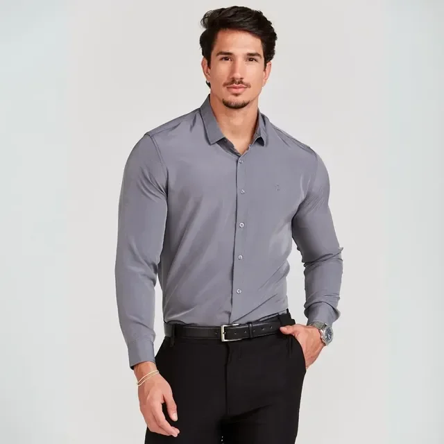 ⚫️ Camisa Social Masculina Manga Longa