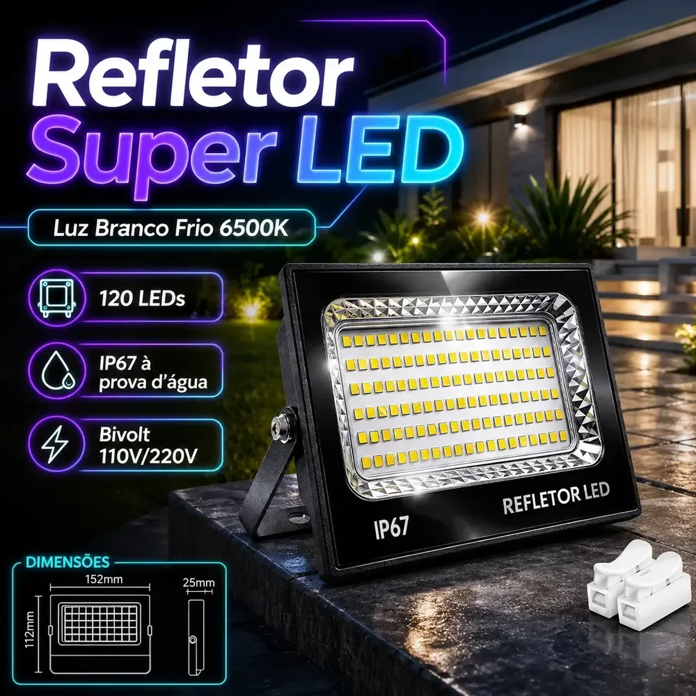 Kit 2 Refletores LED 400W Double Wise
