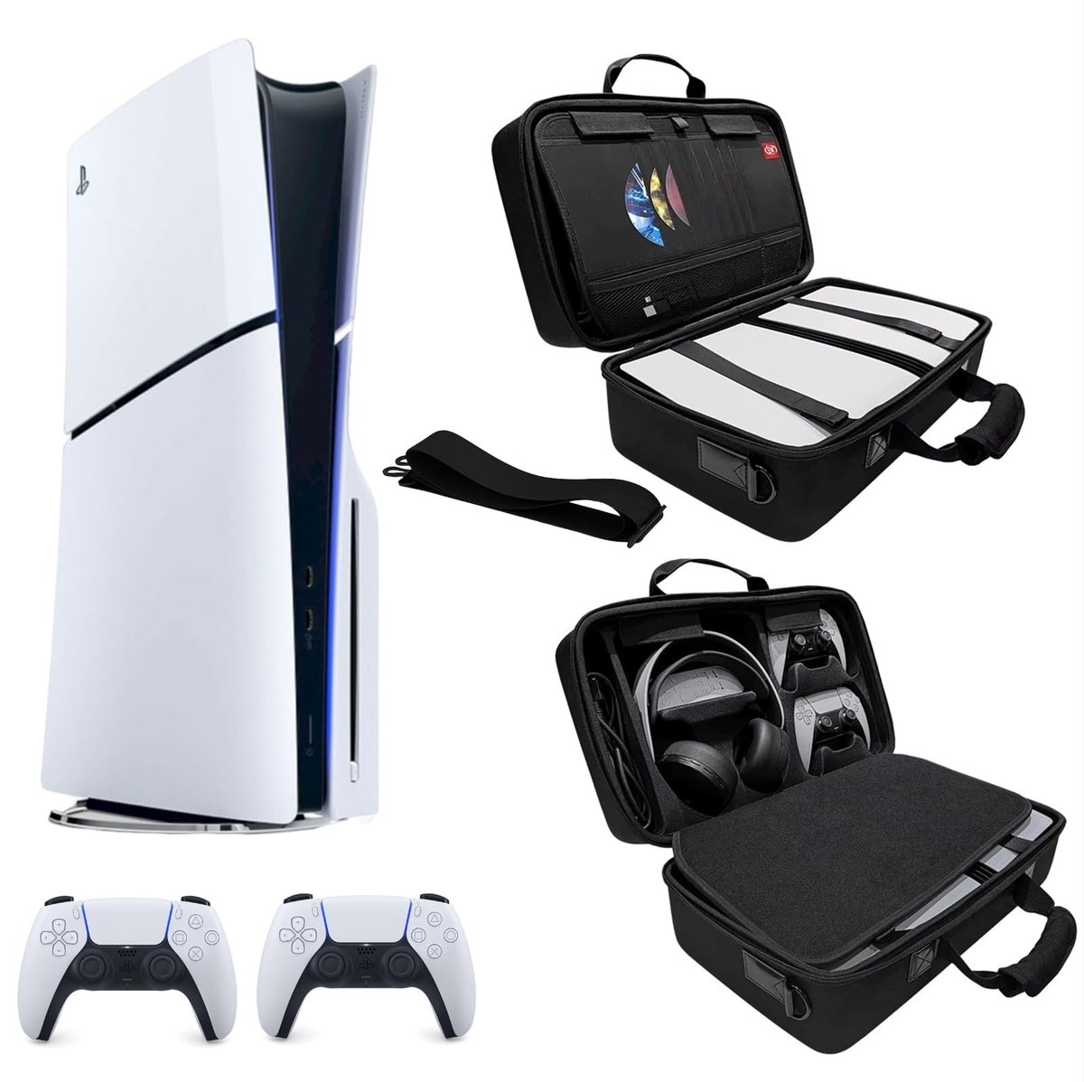 Maleta Mochila Bolsa Case Rígida Protetora Viagem Preta Anti-Poeira Compativel Com Playstation Ps5 SLIM