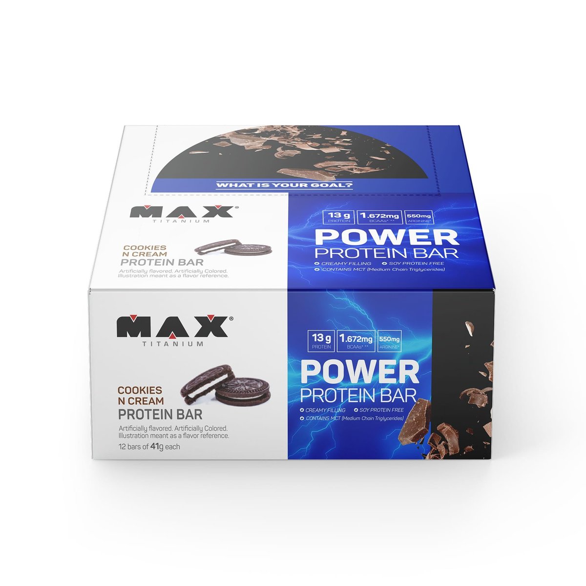 ✨Max Titanium Power Protein Bar - 12 Unidades 41G Cookies -✨️