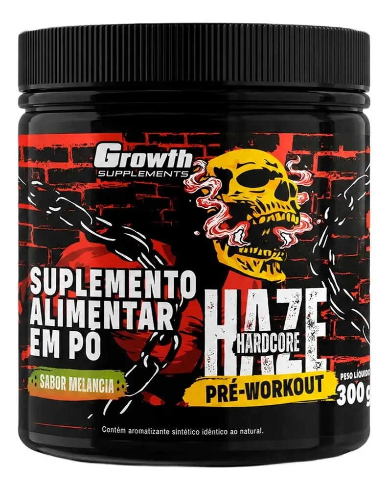 ✨Pré-treino Haze Hardcore Pre-workout 300g Growth Supplements Melancia✨️