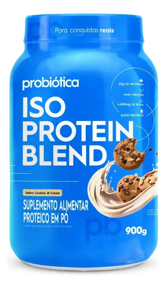 Whey Iso Blend Protein Pote 900g Cookies Whey Concentrado Probiotica