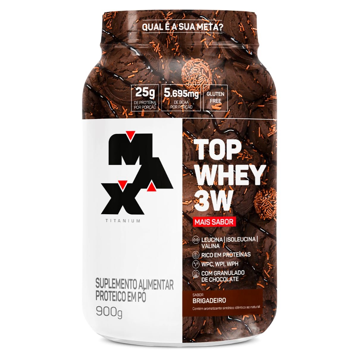 ✨Top Whey 3W (900g) - Sabor Mais Sabor - Brigadeiro✨️
