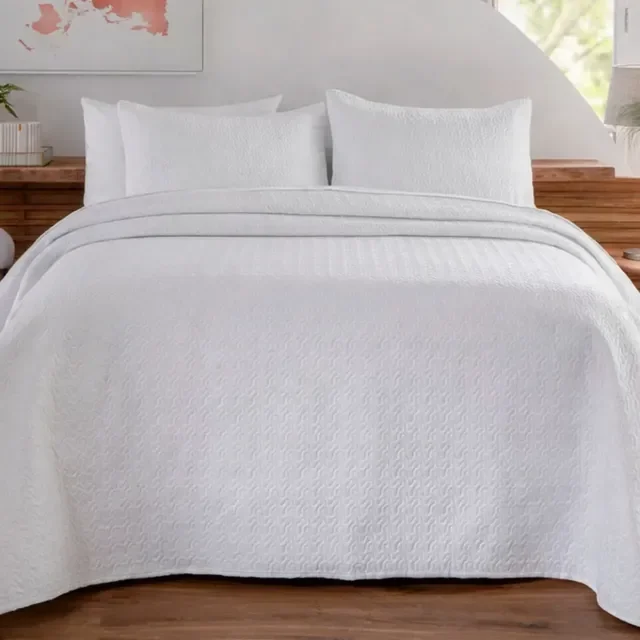 Colcha Cobre Leito Matelado Liso Casal 3 Peças