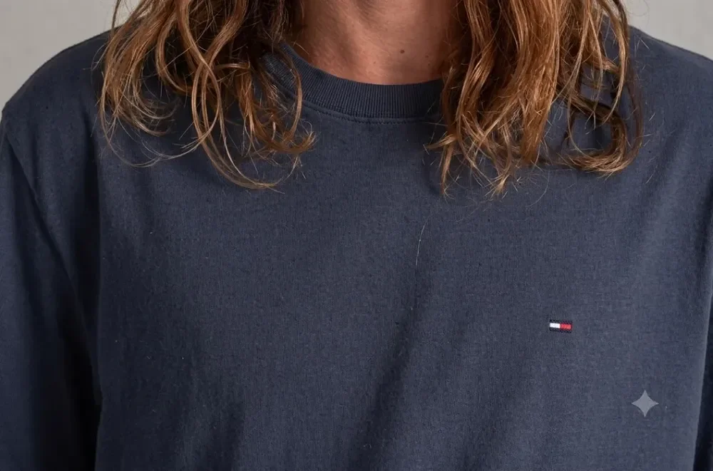 Camiseta Tommy Jeans Masculino Abdm0dm04411 Twilight Navy Liso