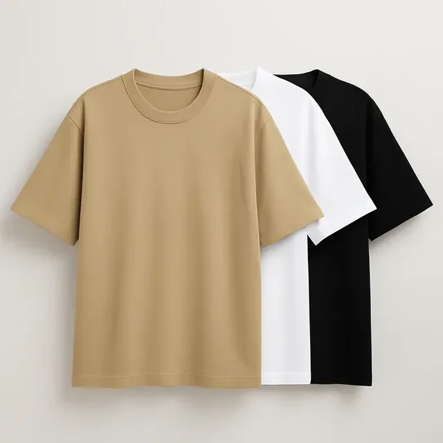 Kit 3 Camisetas Oversized Streetwear Básicas Lisas