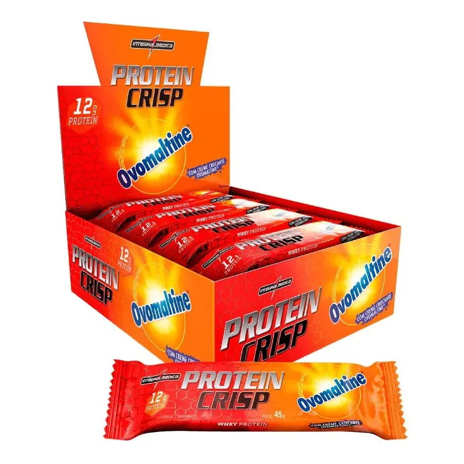 Barra Proteína Whey Crisp Bar 12 Unidades  Integralmedica Ovomaltine
