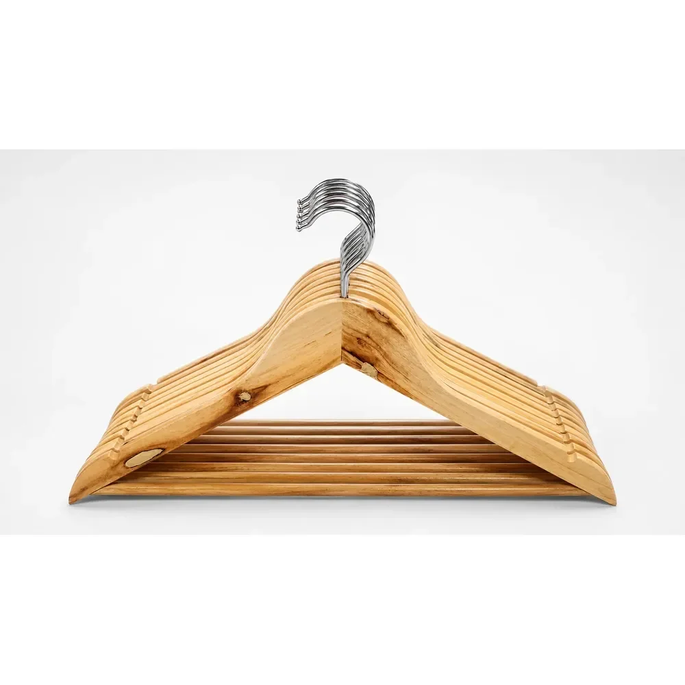 Kit com 30 Cabides Madeira 45cm