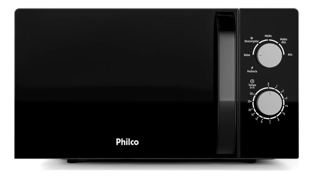 ✨Micro­ondas Philco 20l Preto Mecânico Limpa Fácil PMO23M✨️