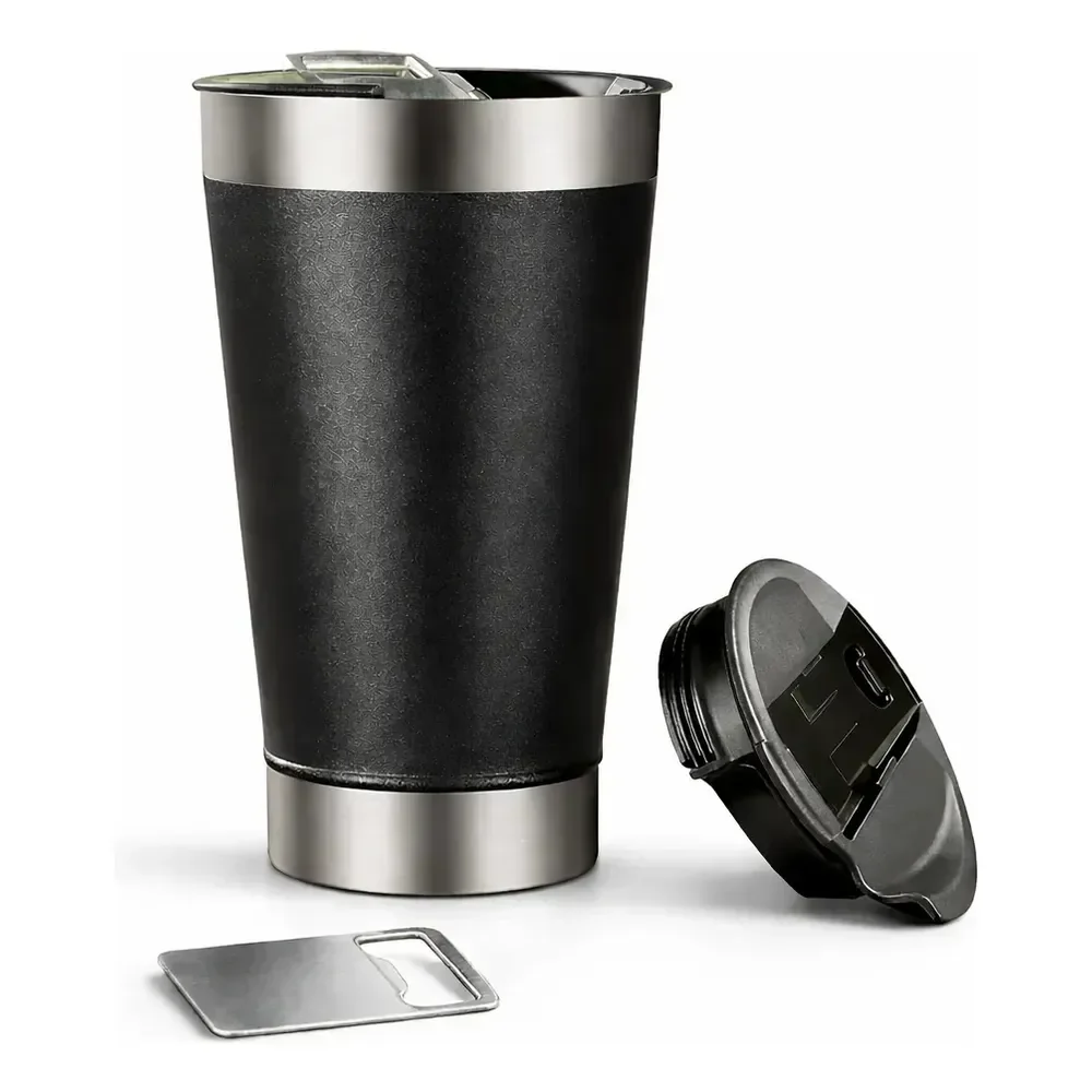 Copo Térmico 473 Ml Aço Inox Parede Dupla Com Tampa Lurabel