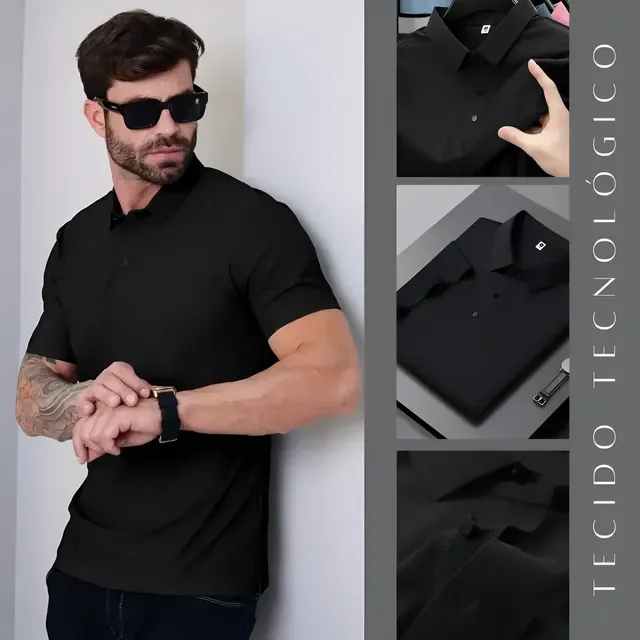 Camisa Polo Tecido Tech