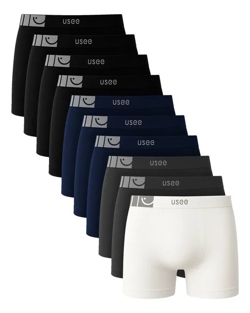 ⚫️ Kit Com 10 Cuecas Boxer Microfibra Adulto Usee Brasil