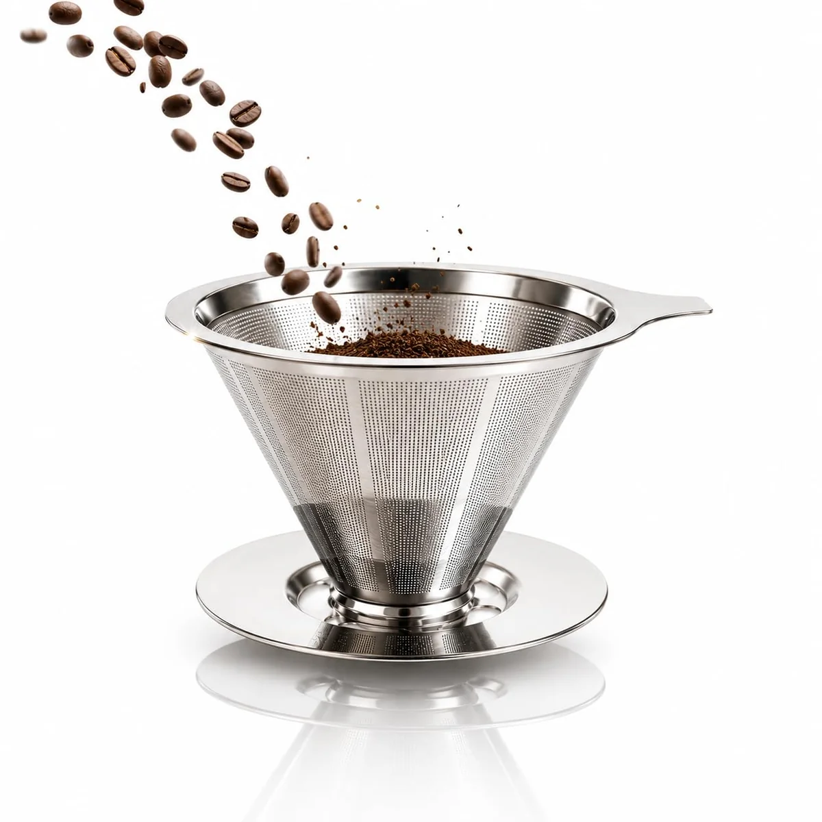Coador De Café Filtro Reutilizável Em Aço Inox Peneira