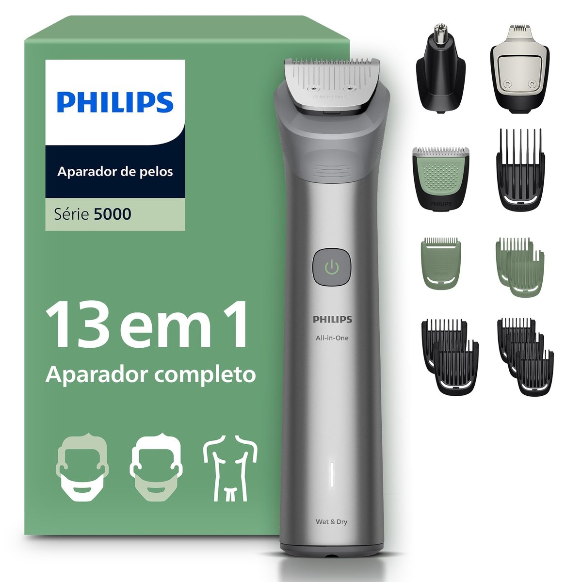 Philips Aparador e Barbeador Elétrico Série 5000 All-in-One 13 em 1