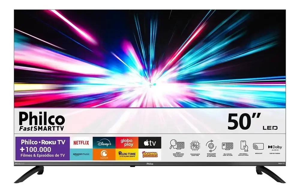 Smart Tv Philco 50 P50vik 4k Uhd Led Roku Dolby Audio Wi-fi Hdr10