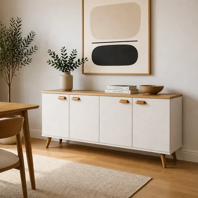 Buffet Balcão Armário Cozinha Estilo Vintage P/ Microondas