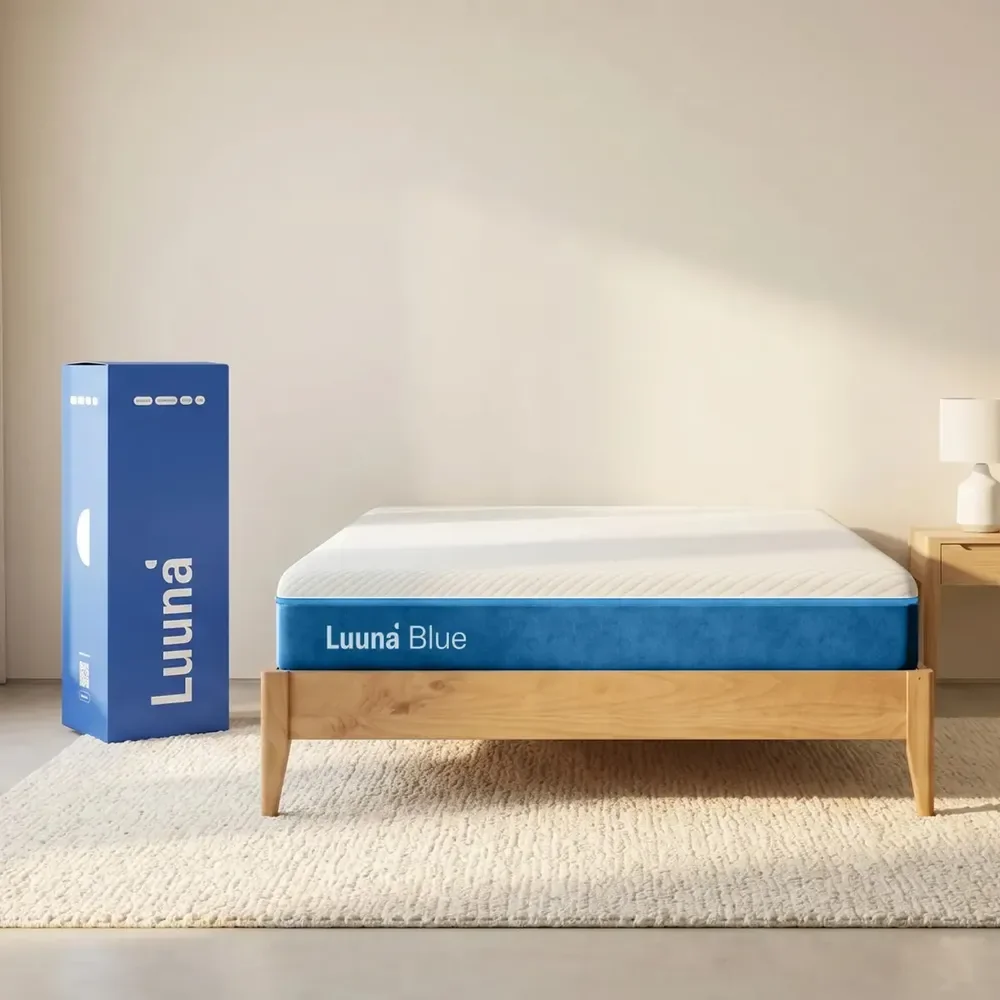 Colchão Casal Luuna Blue, Espuma 21 cm com Bloqueio de Movimento, 10 Anos de Garantia