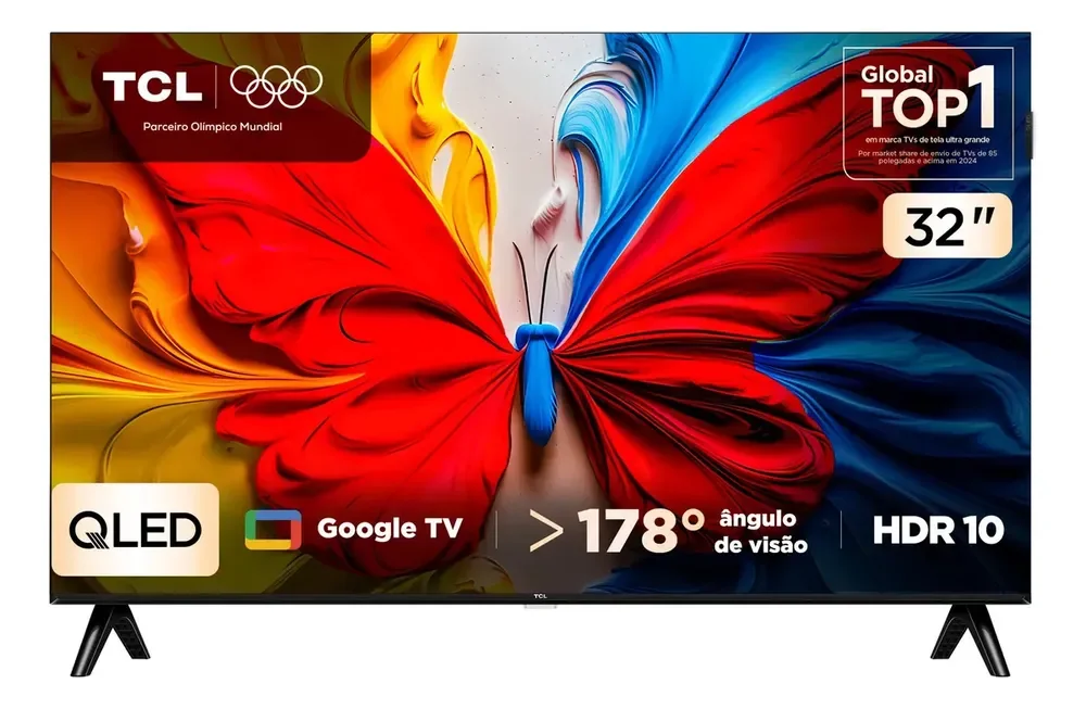 Smart TV TCL 32 Polegadas FHD QLED S5K WiFi Bluetooth Google TV 2 HDMI HDR10 Dolby Audio 32S5K