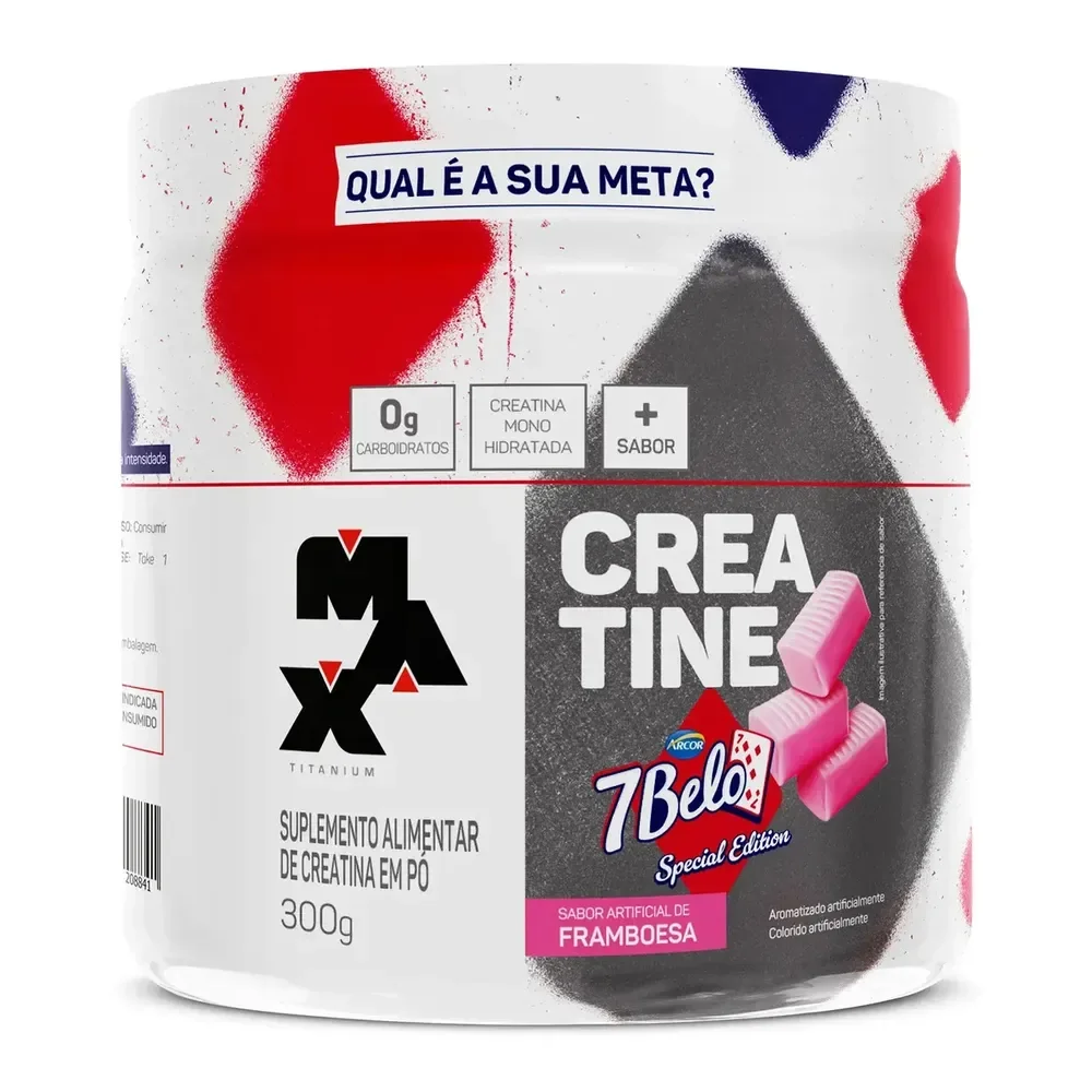 Creatina 7 Belo 300g Creatina Monohidratada Sabor Framboesa