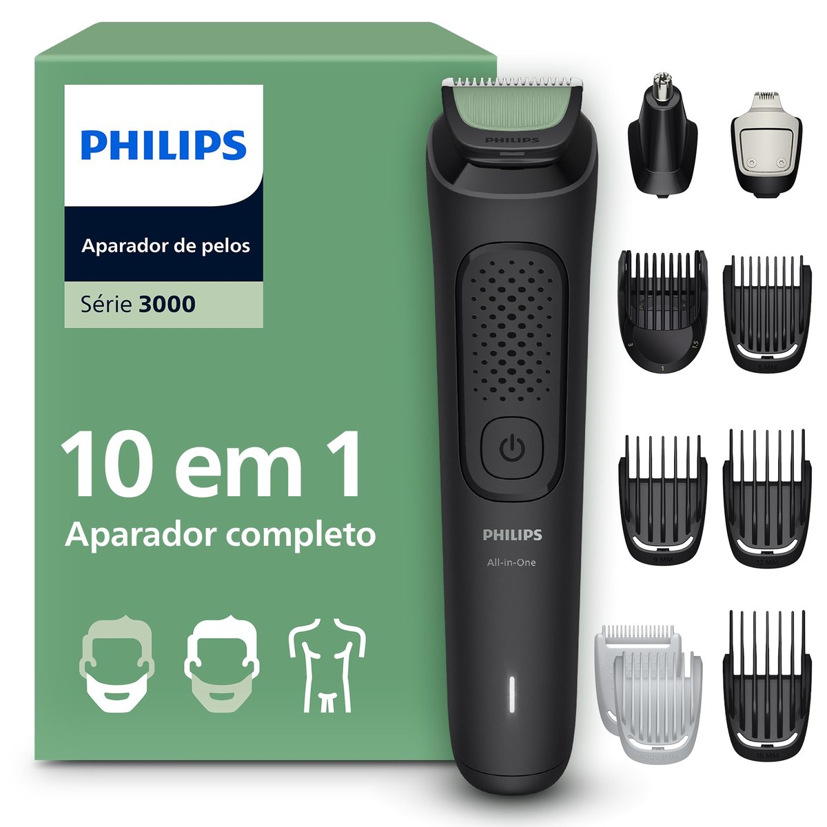 Philips Aparador e Barbeador Elétrico Série 3000 All-in-One 10 em 1