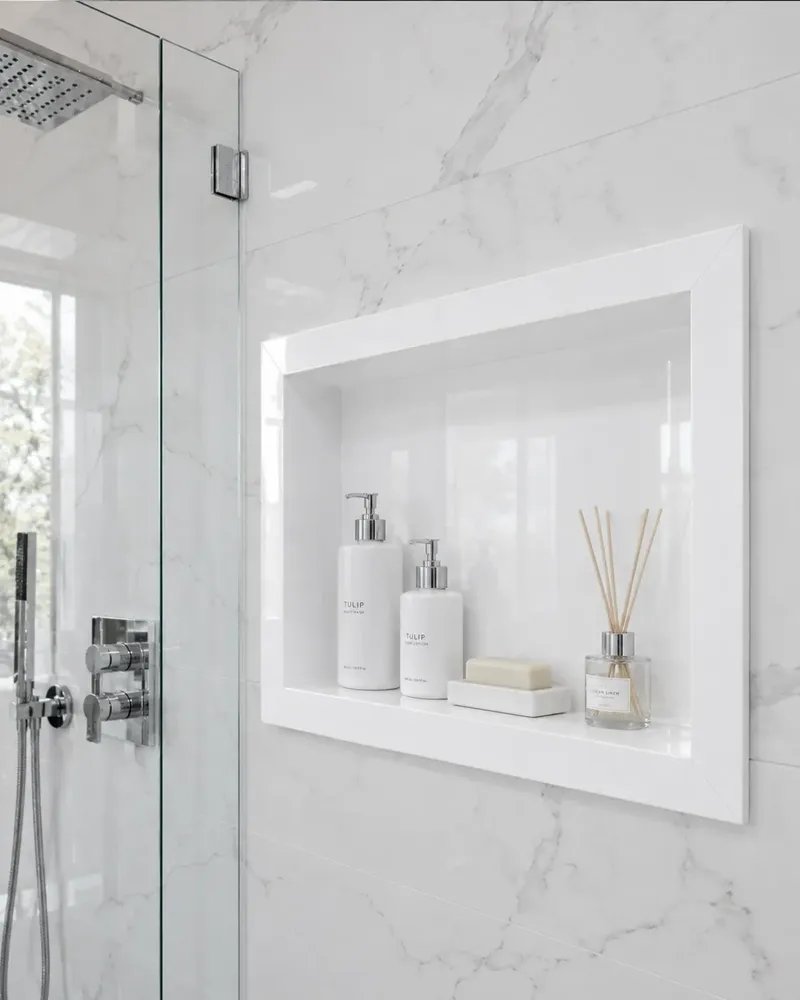 Nicho Porcelanato Banheiro Branco 40x60 Borda Simples