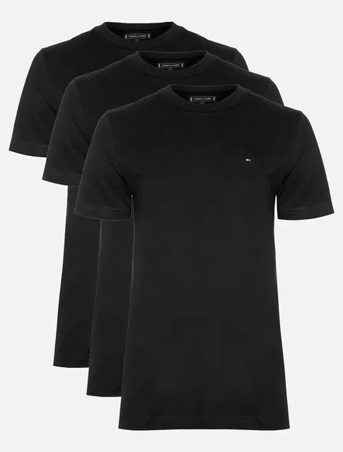 Kit Camisetas Tommy Hilfiger Masculina Essential Preta 3un (P ao G4)