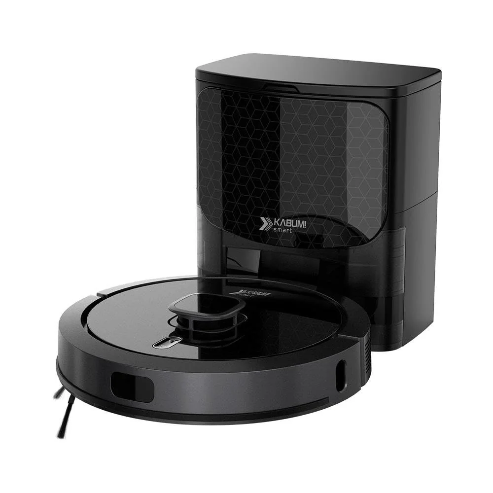 Robô Aspirador e Passa Pano KABUM! smart 900-5 Modos de Limpeza, Base 2 em 1, Mapeamento 3D - 127v…
